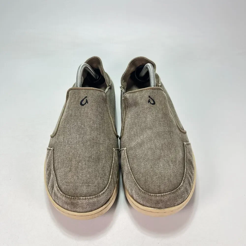 OluKai Nohea Lole Washed Brown Casual Slip On Shoes 10346-101DE Men's Size 11
